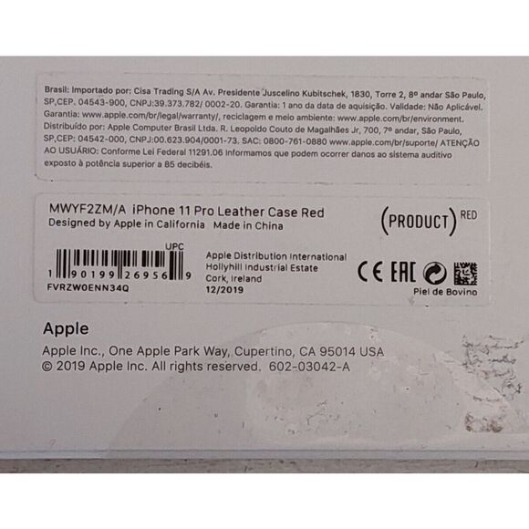 Apple iPhone 11 Pro Leather Case - Red  MWYF2ZM/A - Picture 7 of 8